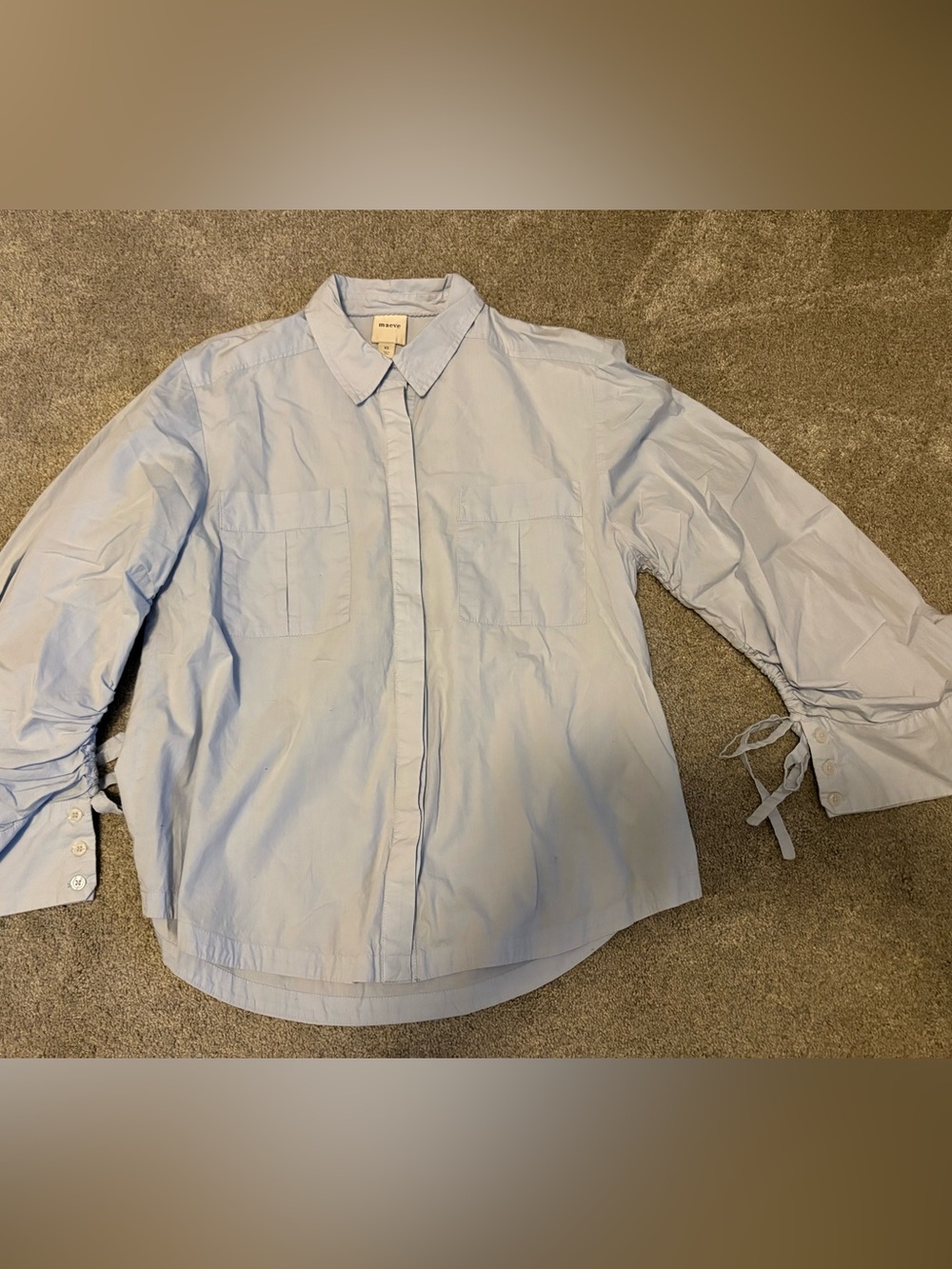 Anthropologie Maeve light blue billowy sleeves shirt XS